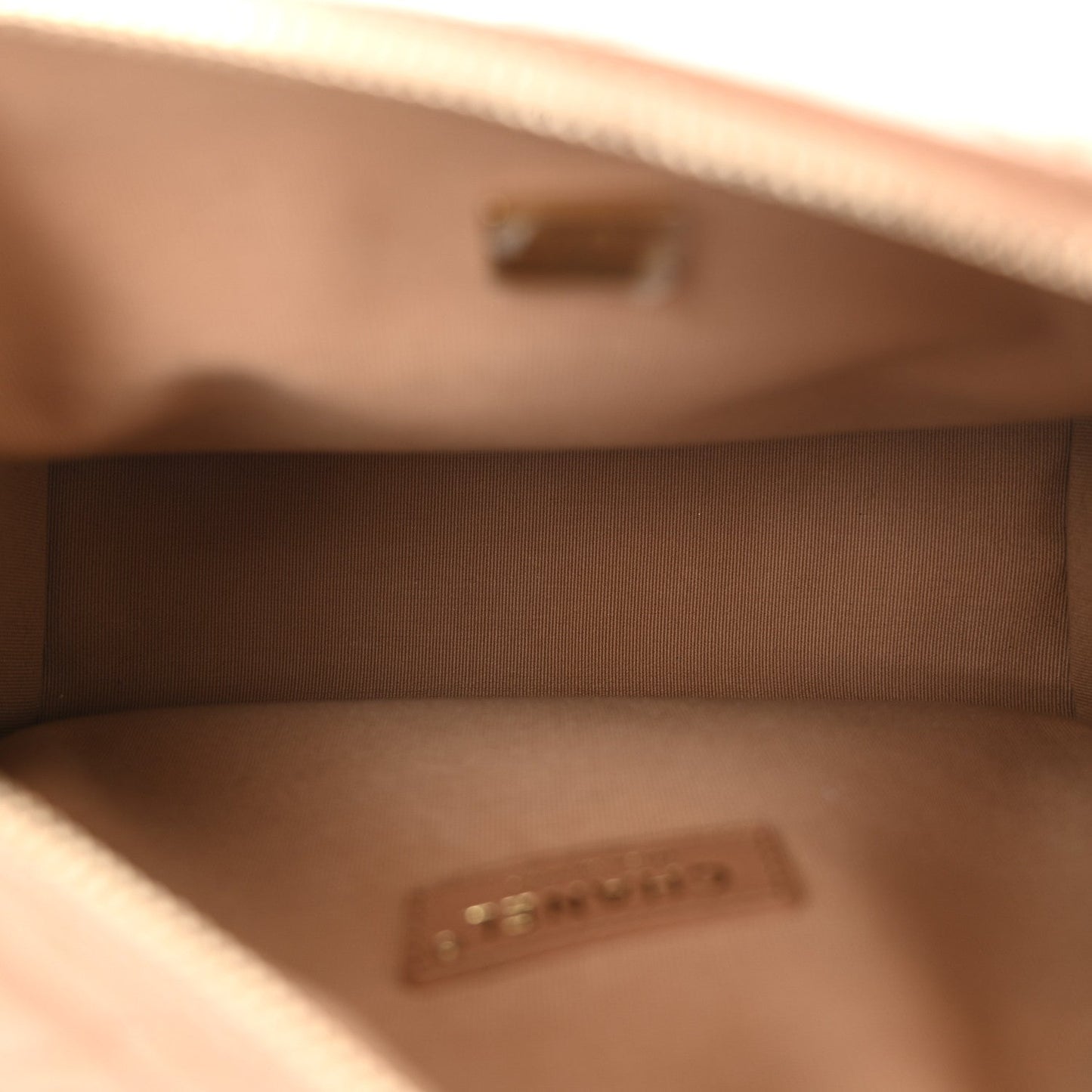 Shiny Crumpled Lambskin Quilted Medium Preppy Pocket Camera Case Brown