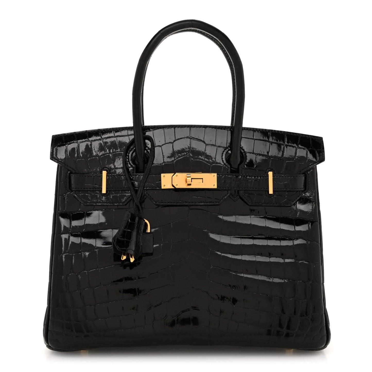 Shiny Niloticus Crocodile Birkin 30 Black