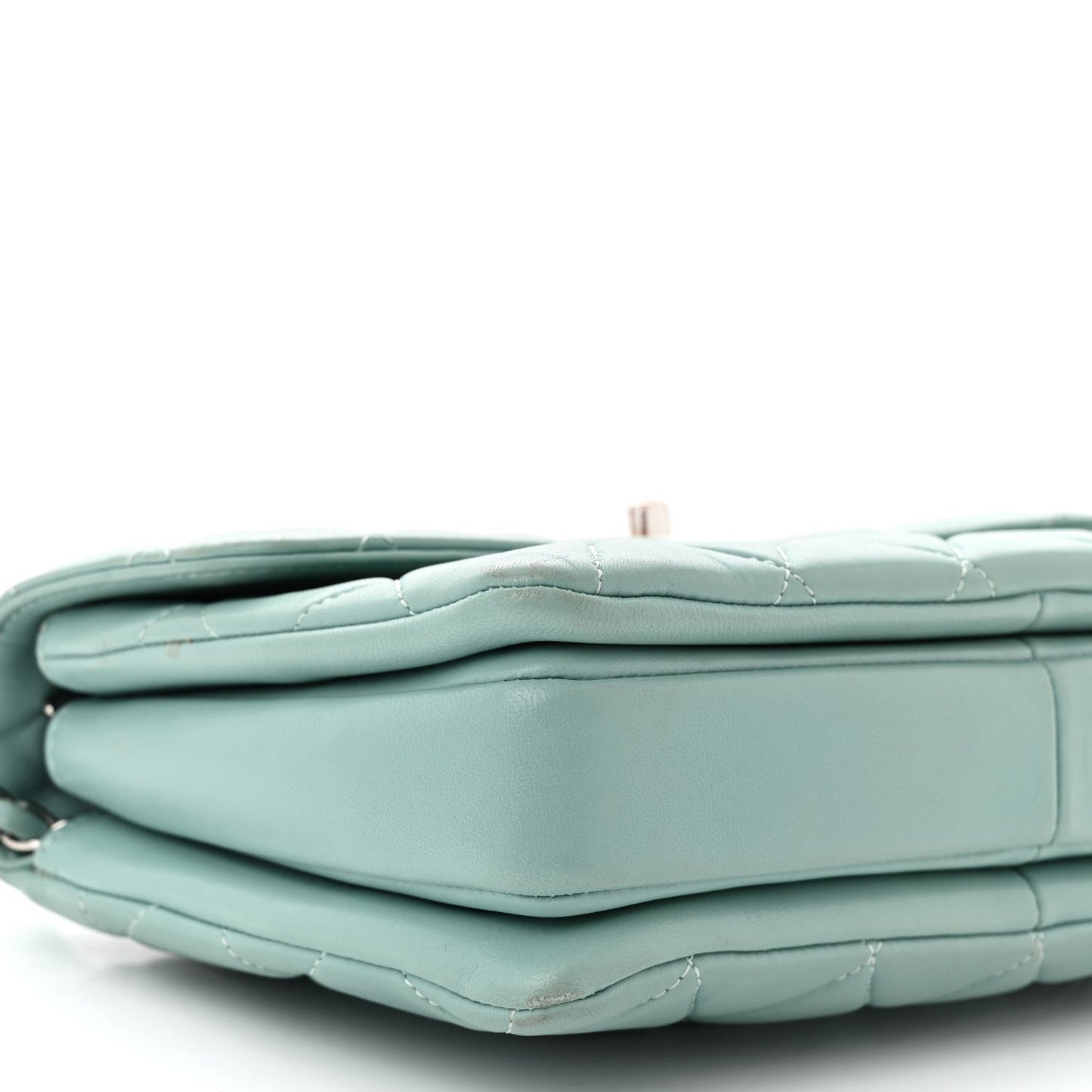 Lambskin Quilted Small Trendy CC Flap Dual Handle Bag Light Blue