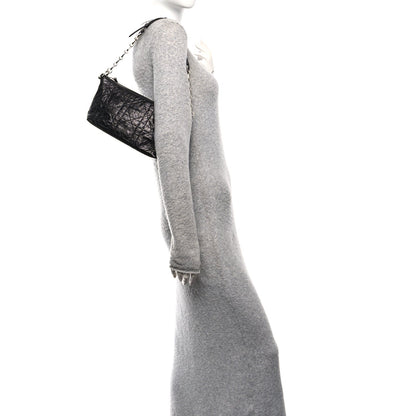 Crinkled Calfskin Macrocannage DiorStar Hobo Bag Black