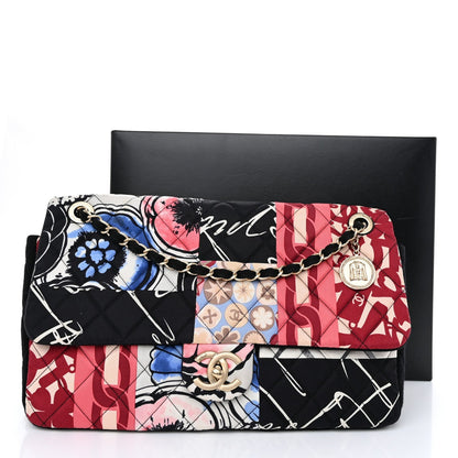 Fabric Quilted Patchwork Medium Flap Red Black Multicolor