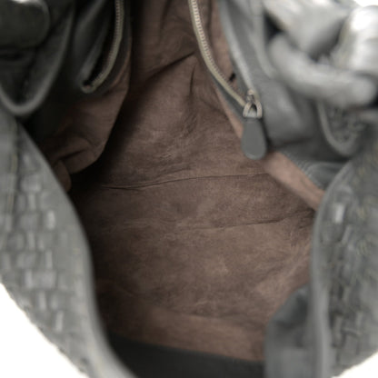 Nappa Intrecciato Sloane Hobo Ferro Gray