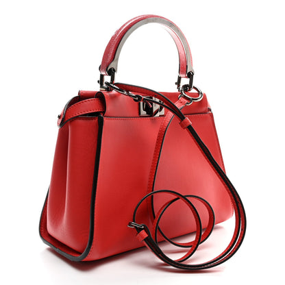 Vitello Seta Nappa Mini Plexi Handle Peekaboo Iconic Satchel Pomodoro