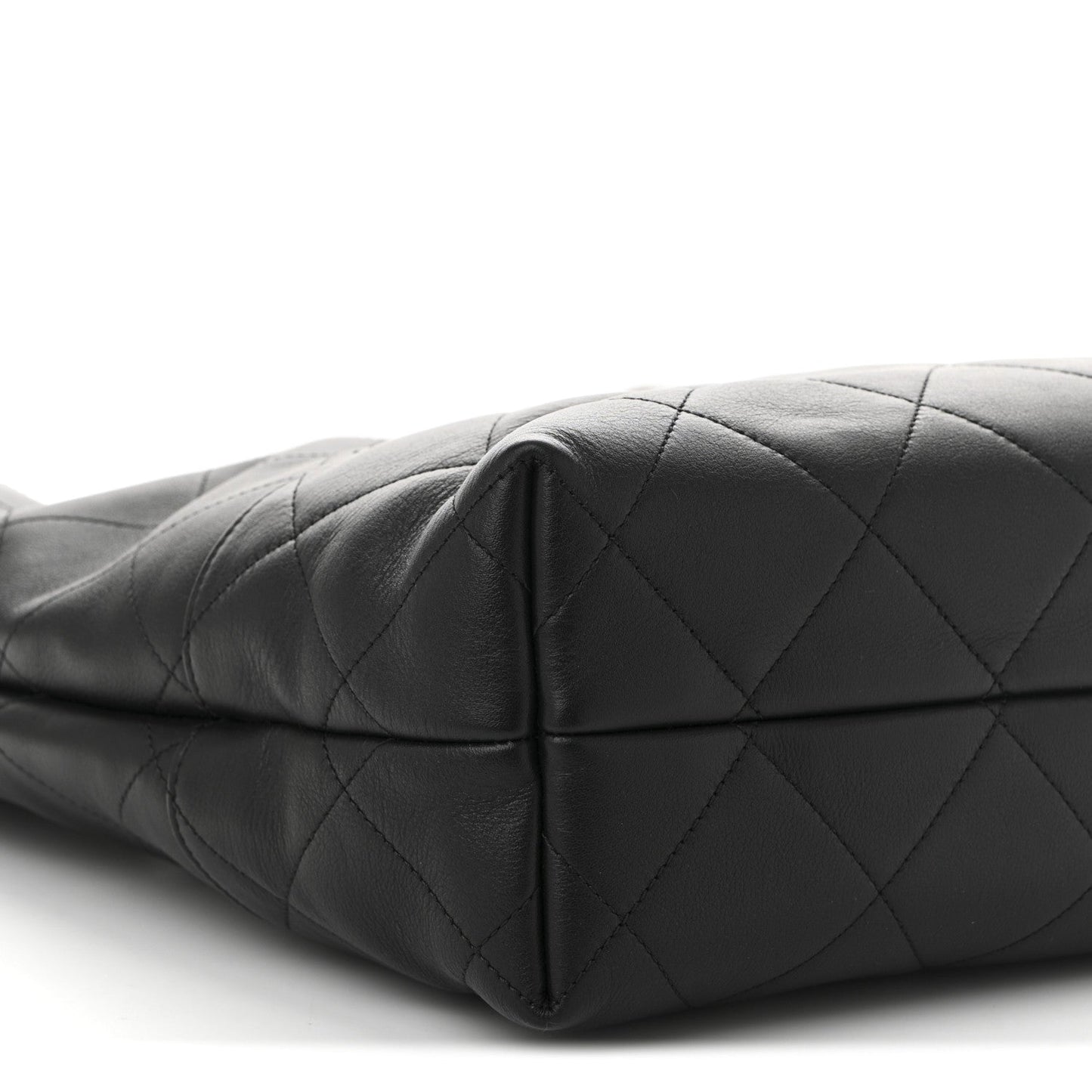 Calfskin Stitched Hobo Black