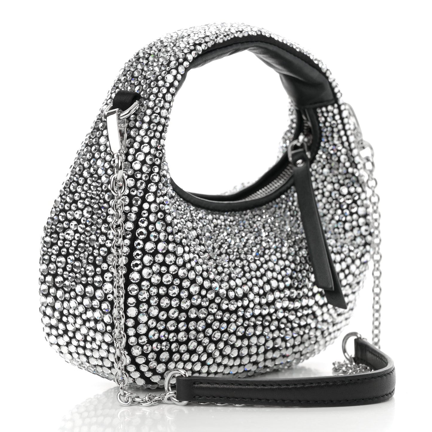 Crystal Silk Starlight Mini Wander Hobo Black