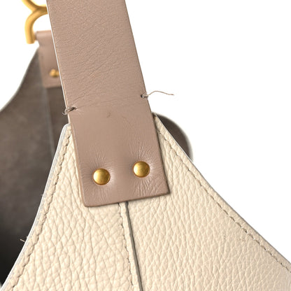 Grained Calfskin Small Marcie Hobo Bag Sweet Beige