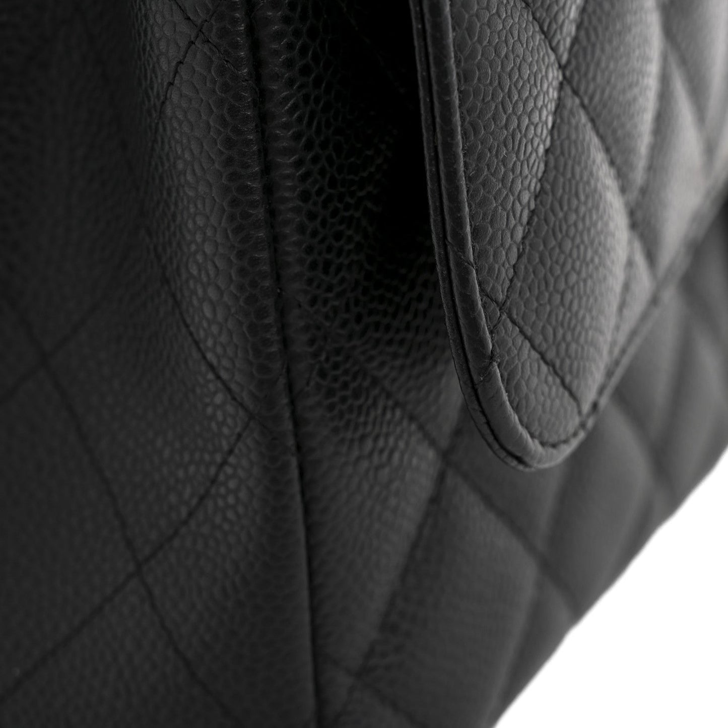 Caviar Quilted Maxi Double Flap Black