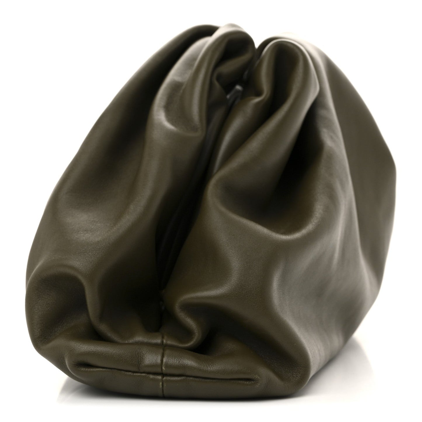 Smooth Butter Calf The Pouch Oversized Clutch  Kaki Fondent