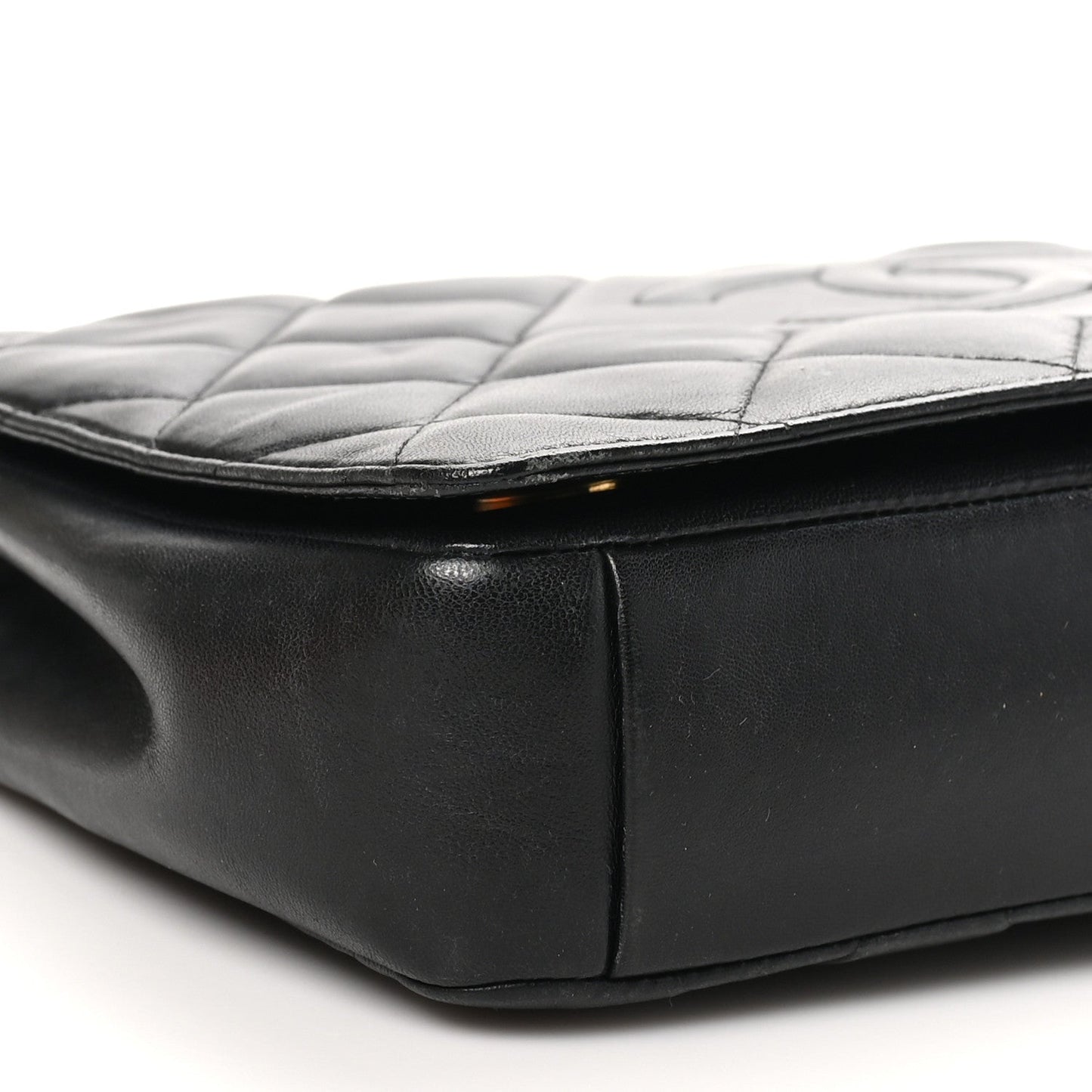 Lambskin Quilted Large Diamond CC Flap Black