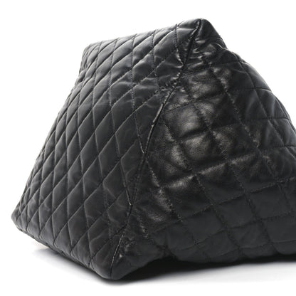Lambskin Quilted Week End on Mars Tote Black