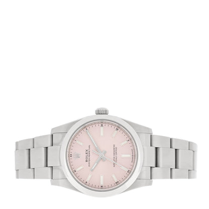 Stainless Steel 34mm Oyster Perpetual Watch Pink 124200