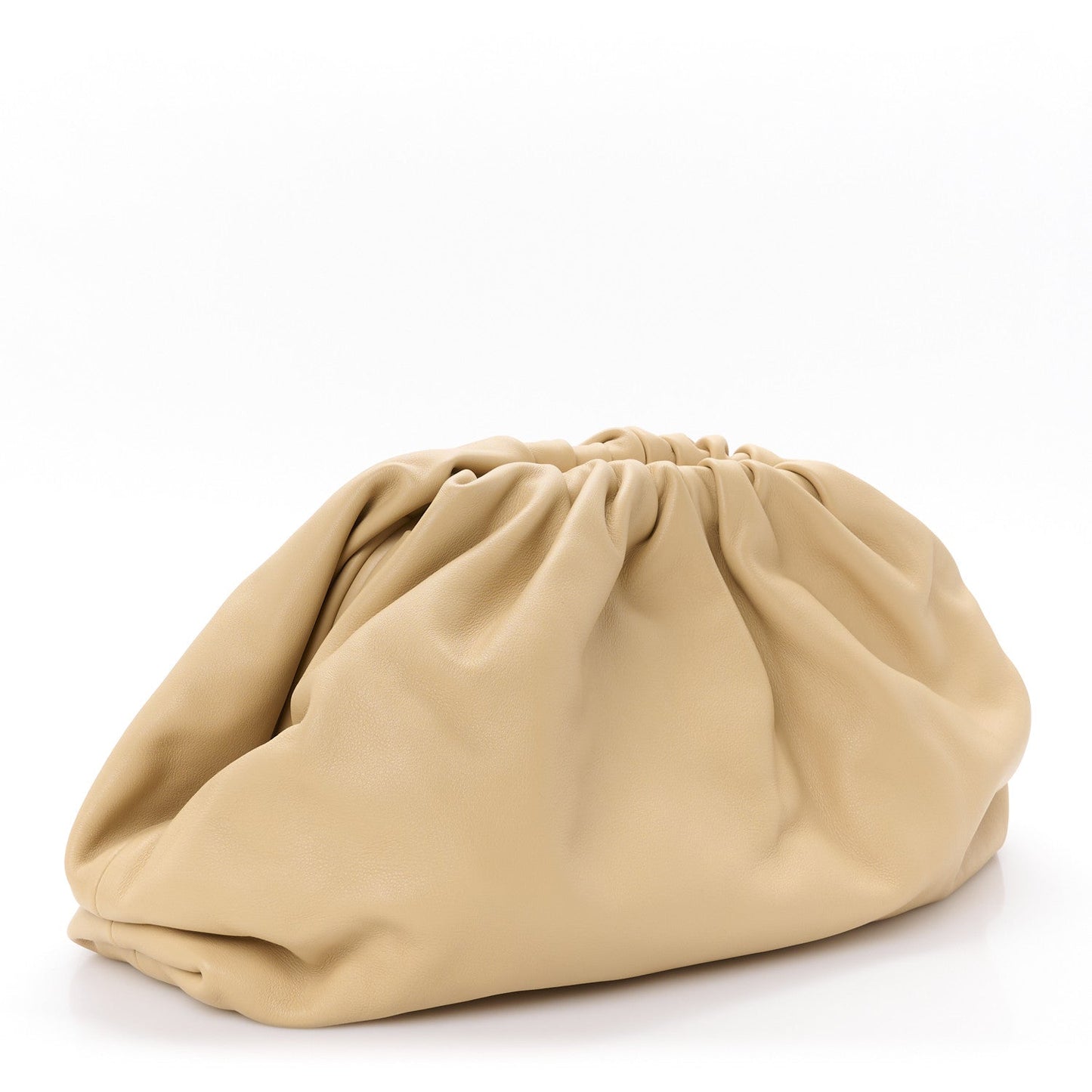 Smooth Butter Calf The Pouch Oversized Clutch Almond