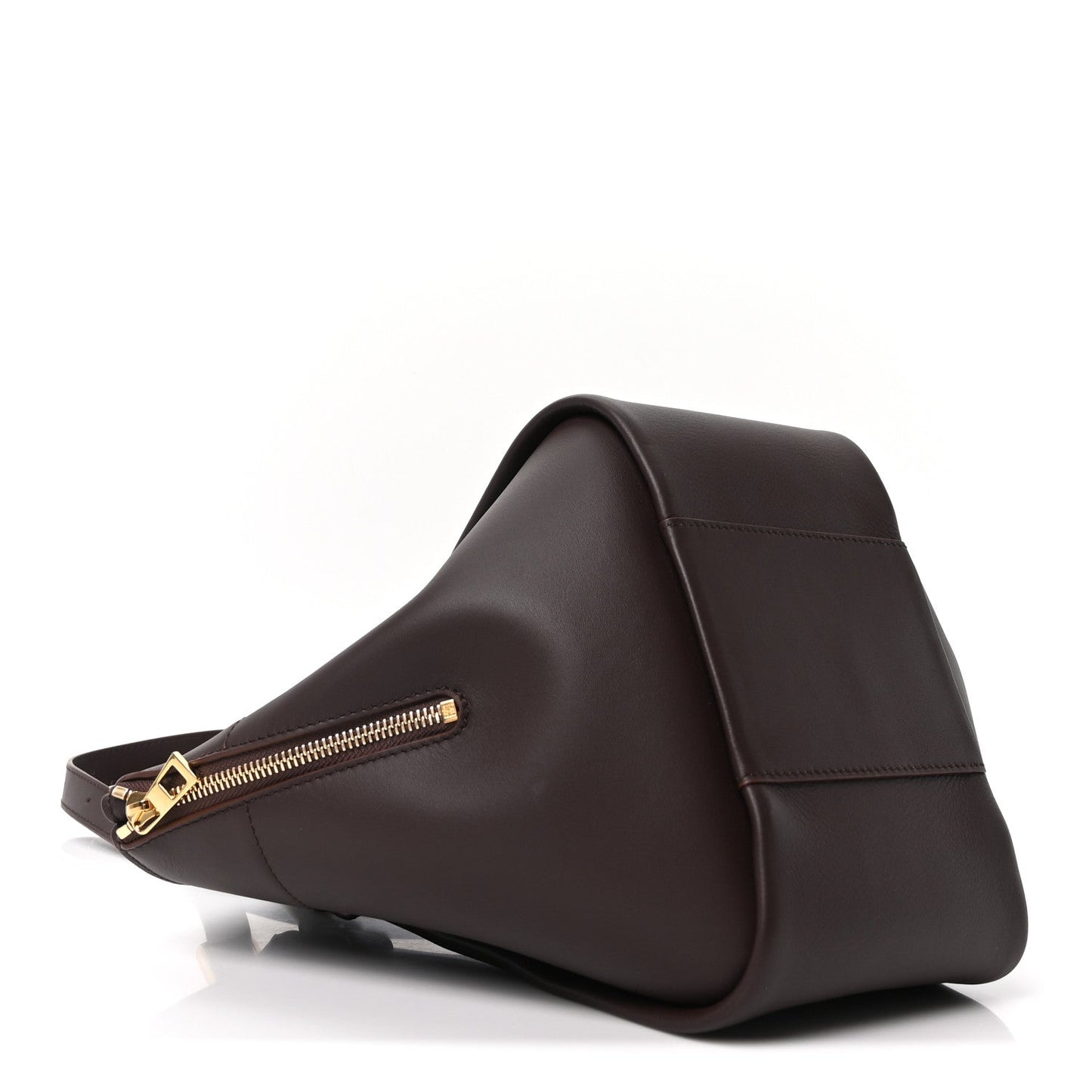 Classic Calfskin Hammock Flip Tote Dark Chestnut