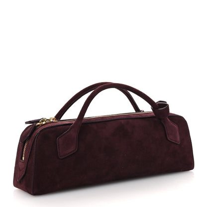 Suede Goatskin Teckel Clutch Rouge Grenat