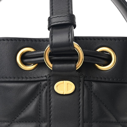 Calfskin Macrocannage Cannage Small Drawstring Backpack Black