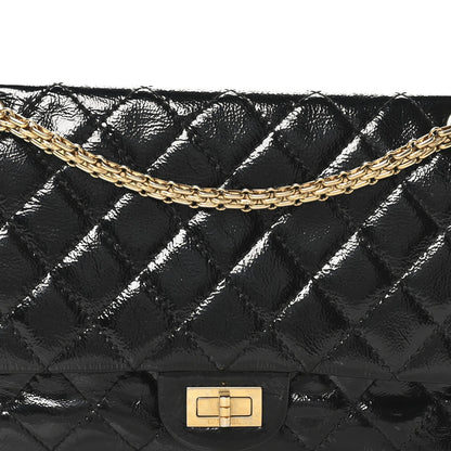 Distressed Patent Quilted 2.55 Reissue 226 Flap Black