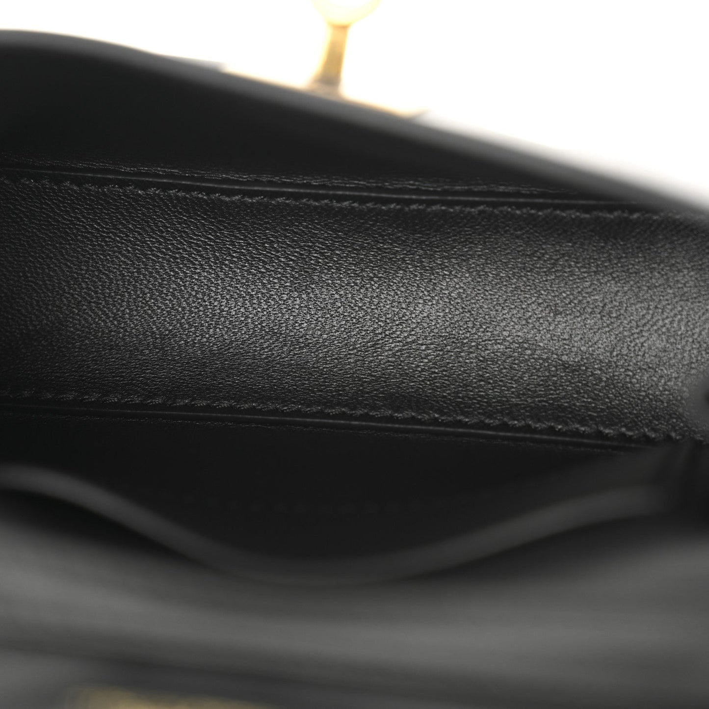 Natural Smooth Calfskin Nano Rodeo Top Handle Handbag Black