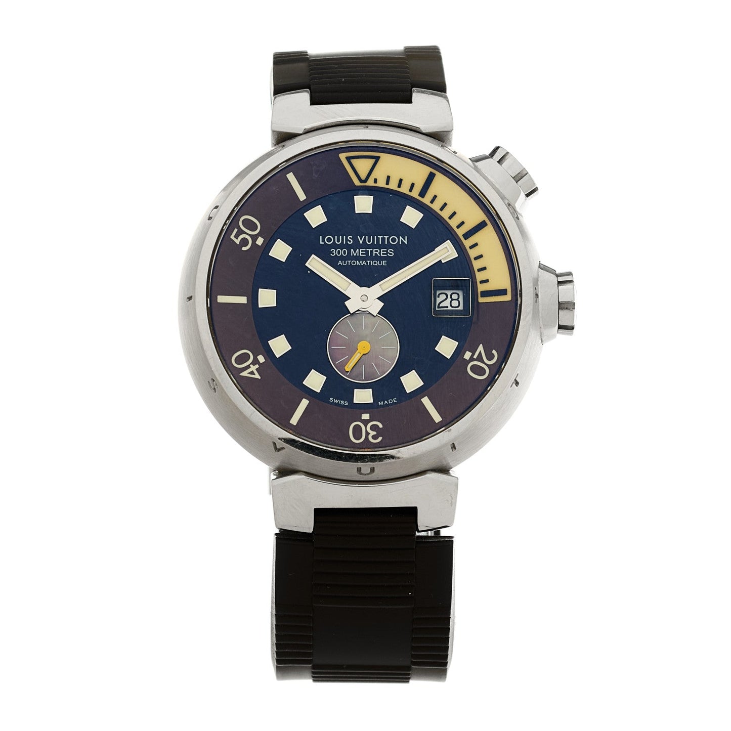 Stainless Steel Rubber 44mm Tambour Street Diver Automatic Watch Black