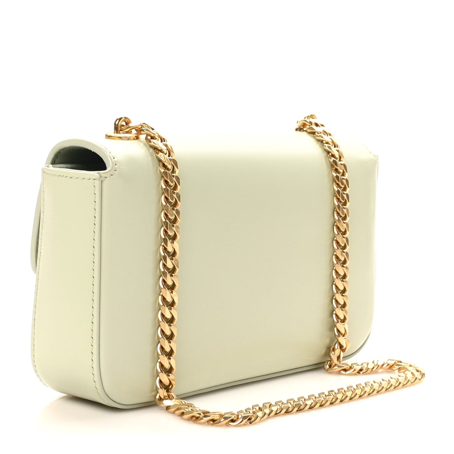Shiny Calfskin Triomphe Chain Shoulder Bag Jade