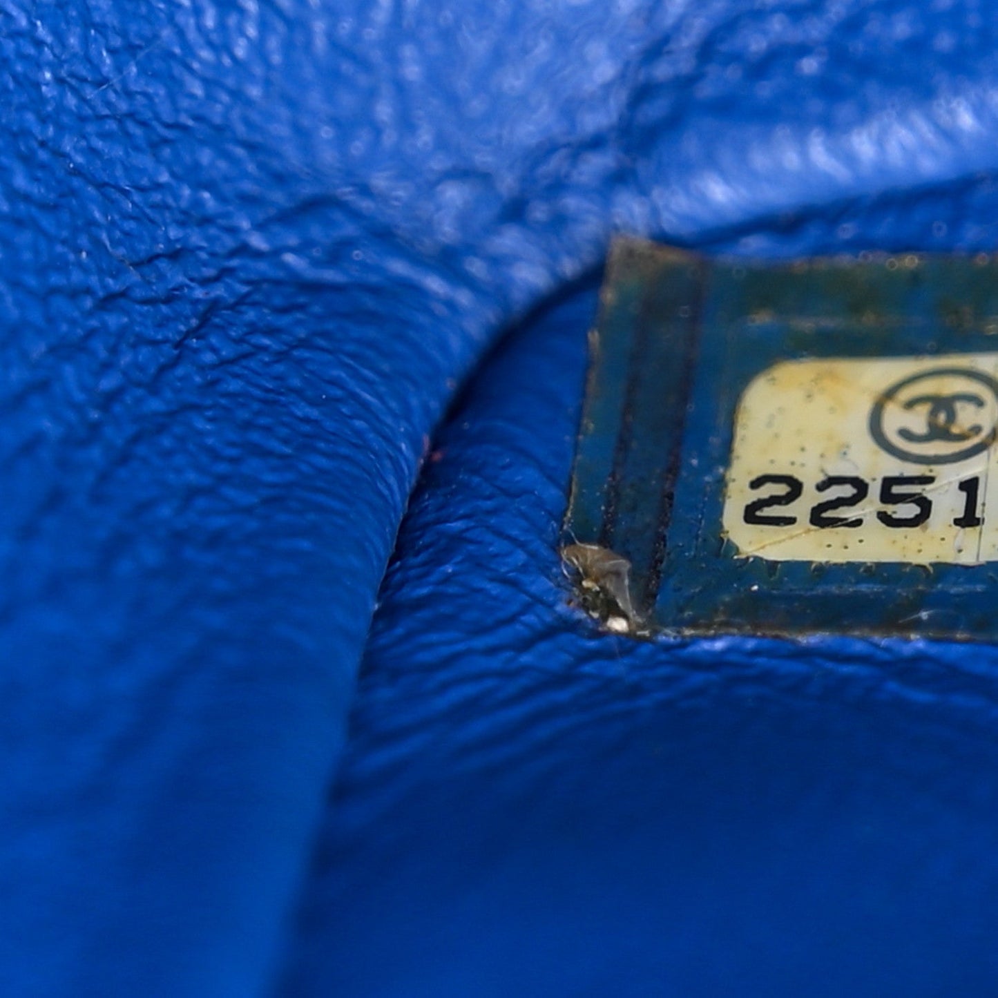 Caviar Chevron Quilted Mini Square Flap Blue
