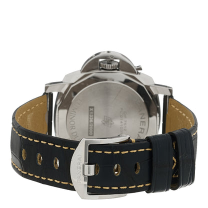 Stainless Steel Alligator 42mm Luminor Due Automatic Watch Blue PAM01274
