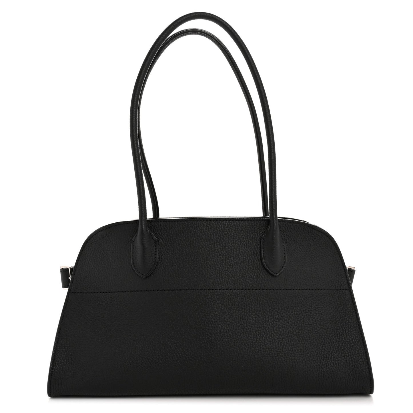 Matte Grained Calfskin Margaux Shoulder 12 Black