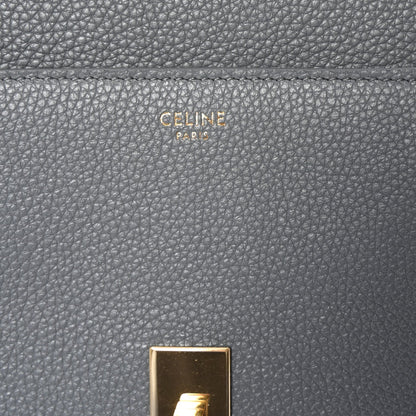 Grained Calfskin Medium 16 Top Handle Bag Grey
