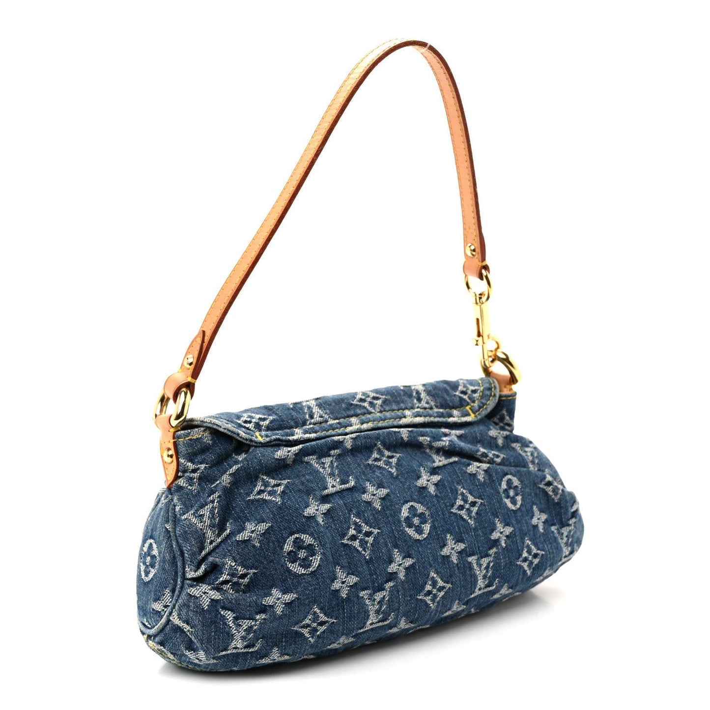 Monogram Denim Mini Pleaty Blue