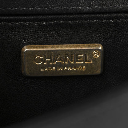 Snakeskin Calfskin Small Boy Flap Gold