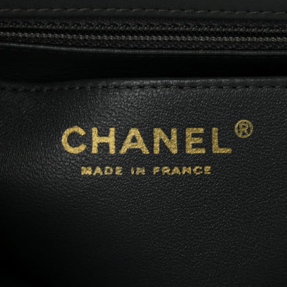 Lambskin Quilted Mini Square Flap Dark Grey