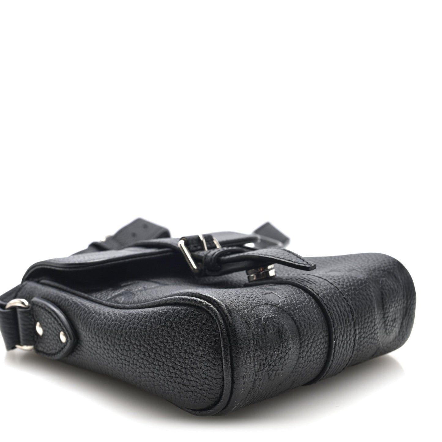 Piuma Calfskin Jumbo GG Embossed Small Messenger Bag Black