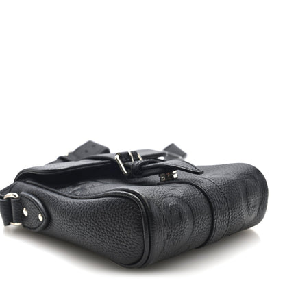 Piuma Calfskin Jumbo GG Embossed Small Messenger Bag Black