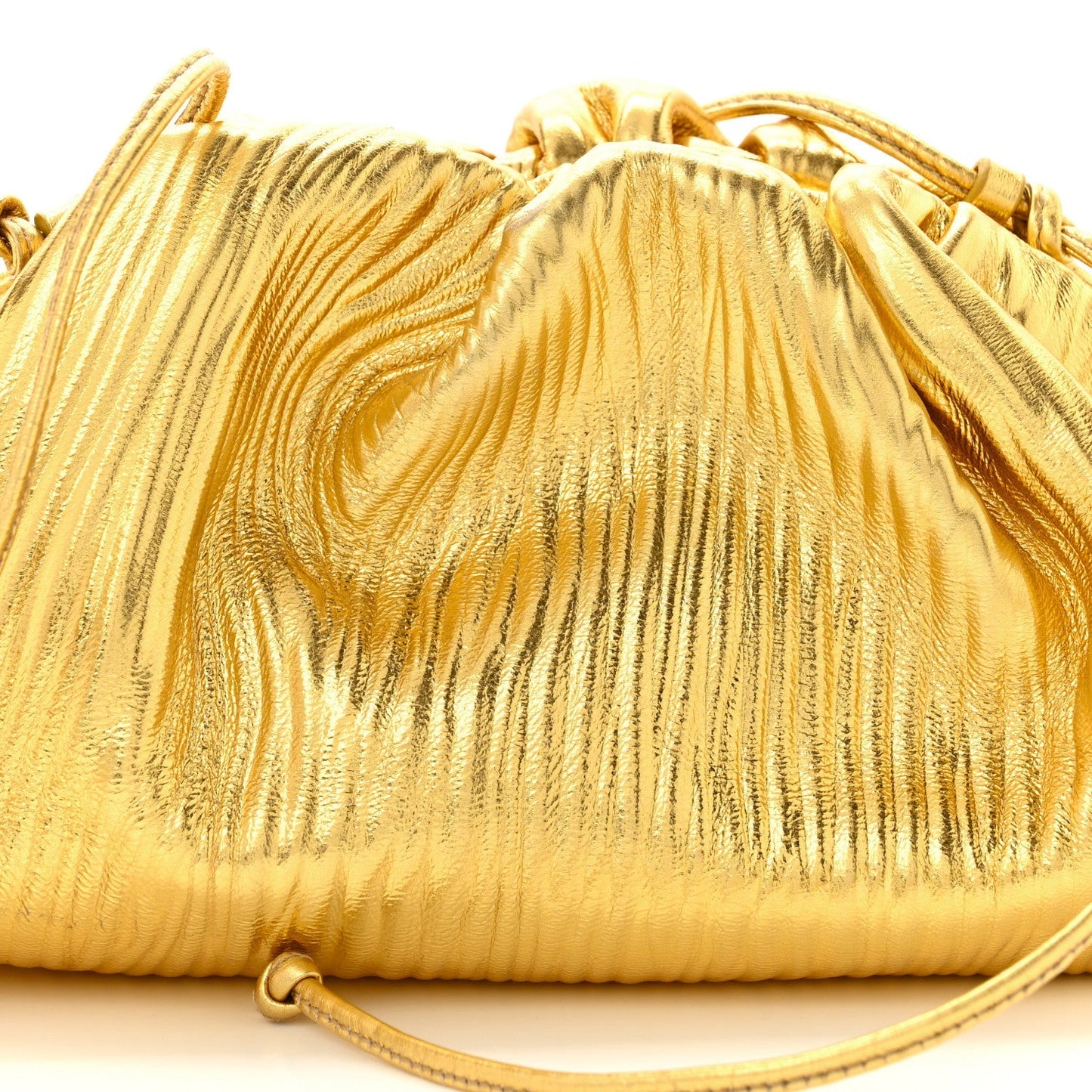 Metallic Bark Calfskin The Mini Pouch Gold