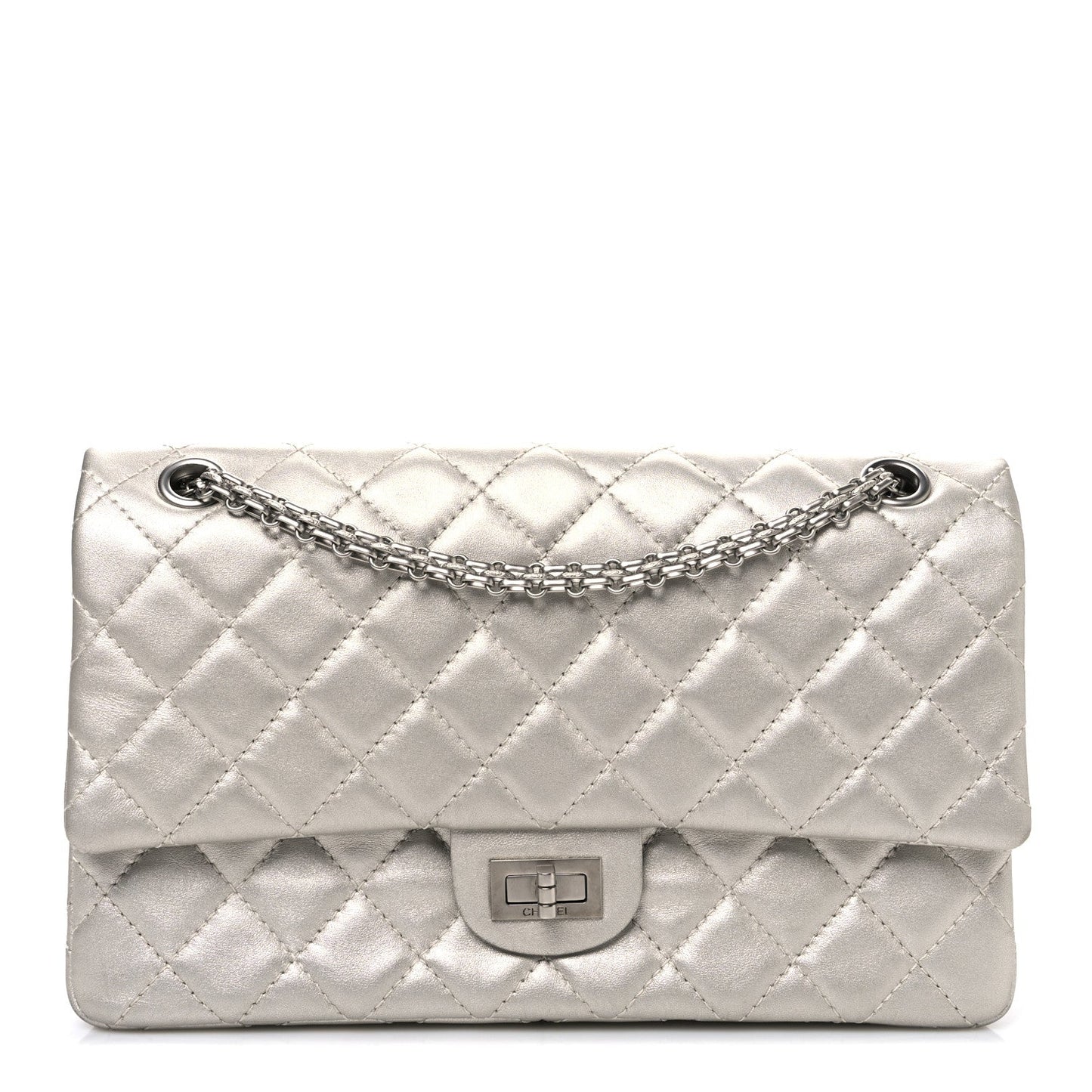 Metallic Lambskin Quilted 2.55 Reissue 226 Flap Silver