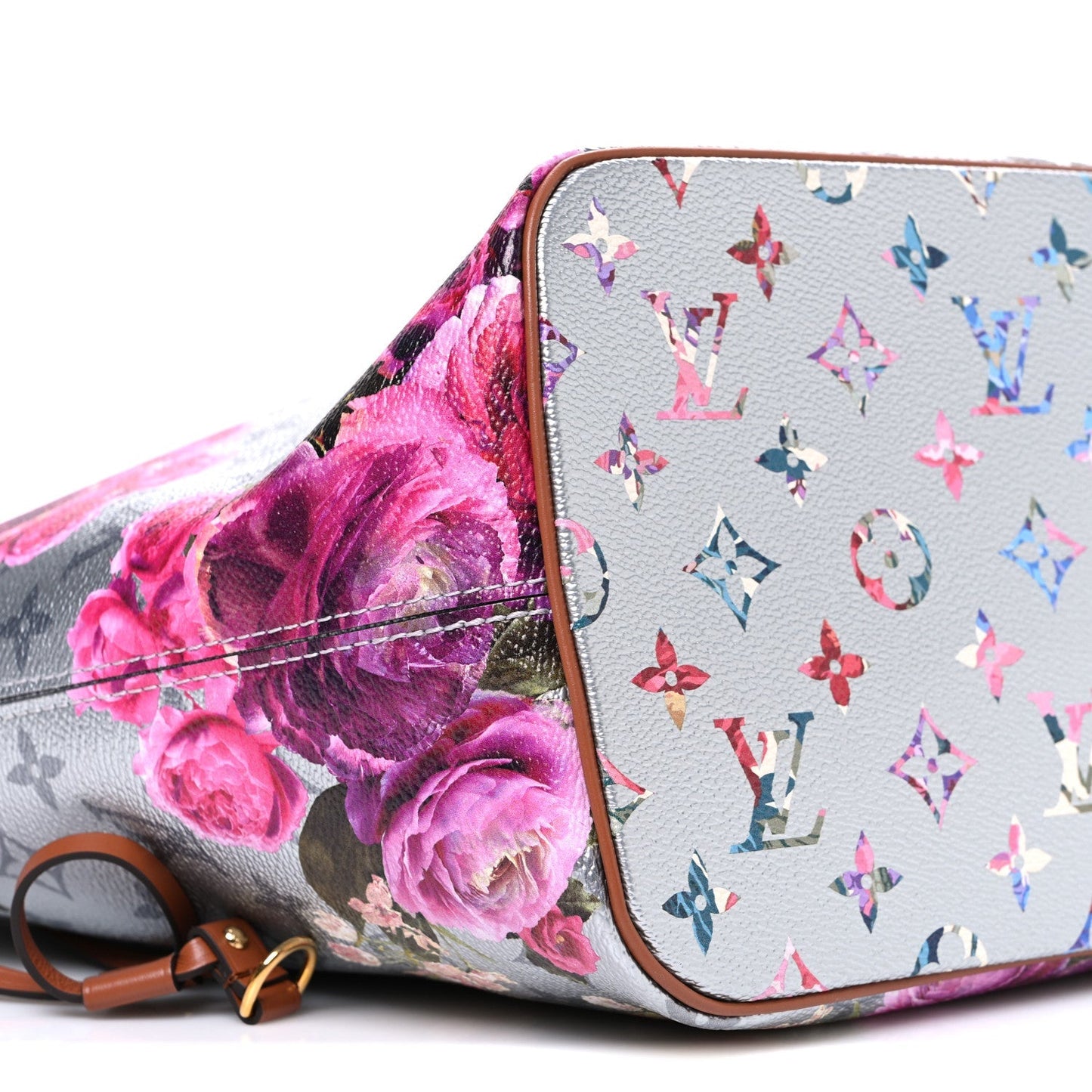 Metallic Monogram LV Garden Neverfull MM Silver