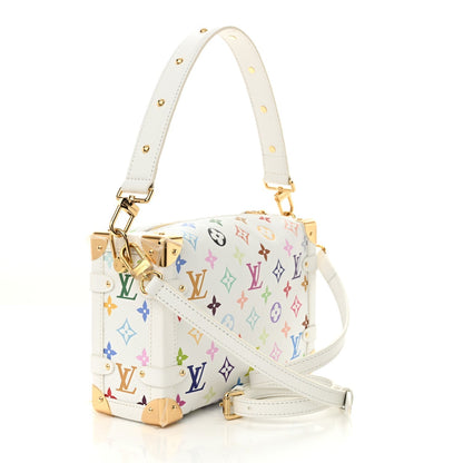 LV x TM Cowhide Monogram Multicolor Side Trunk MM White