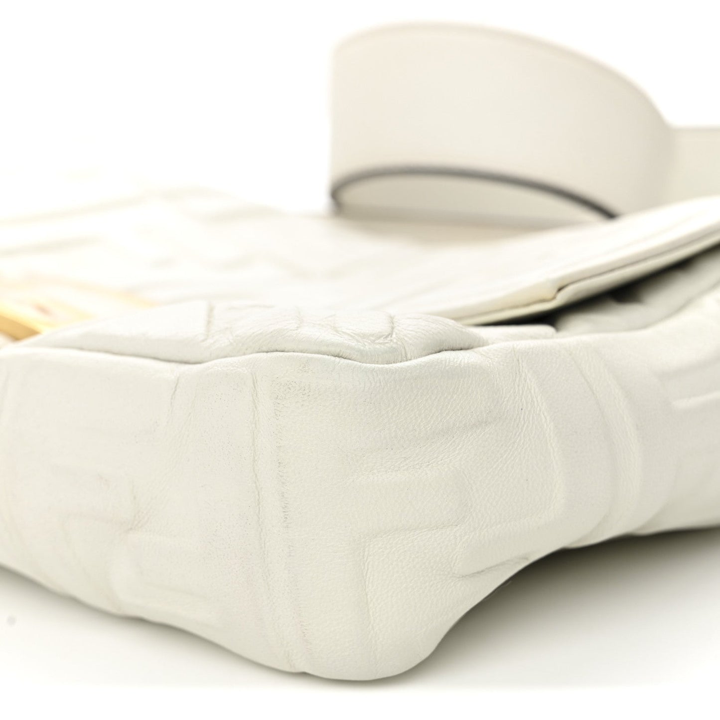 Nappa FF 1974 Embossed Large Baguette White