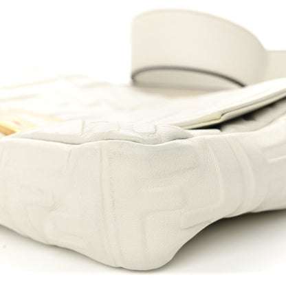 Nappa FF 1974 Embossed Large Baguette White