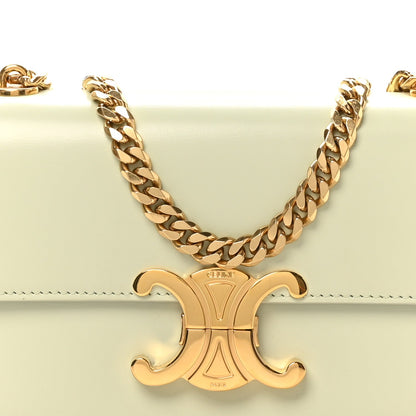 Shiny Calfskin Triomphe Chain Shoulder Bag Jade