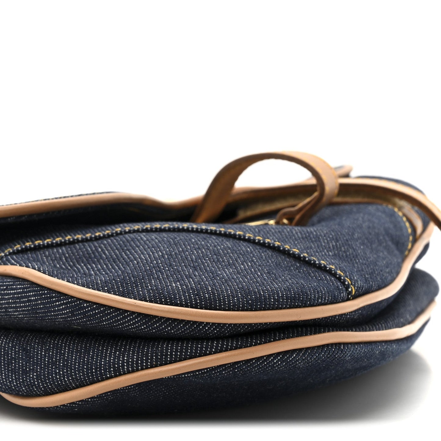 Denim Calfskin Saddle Bag Blue