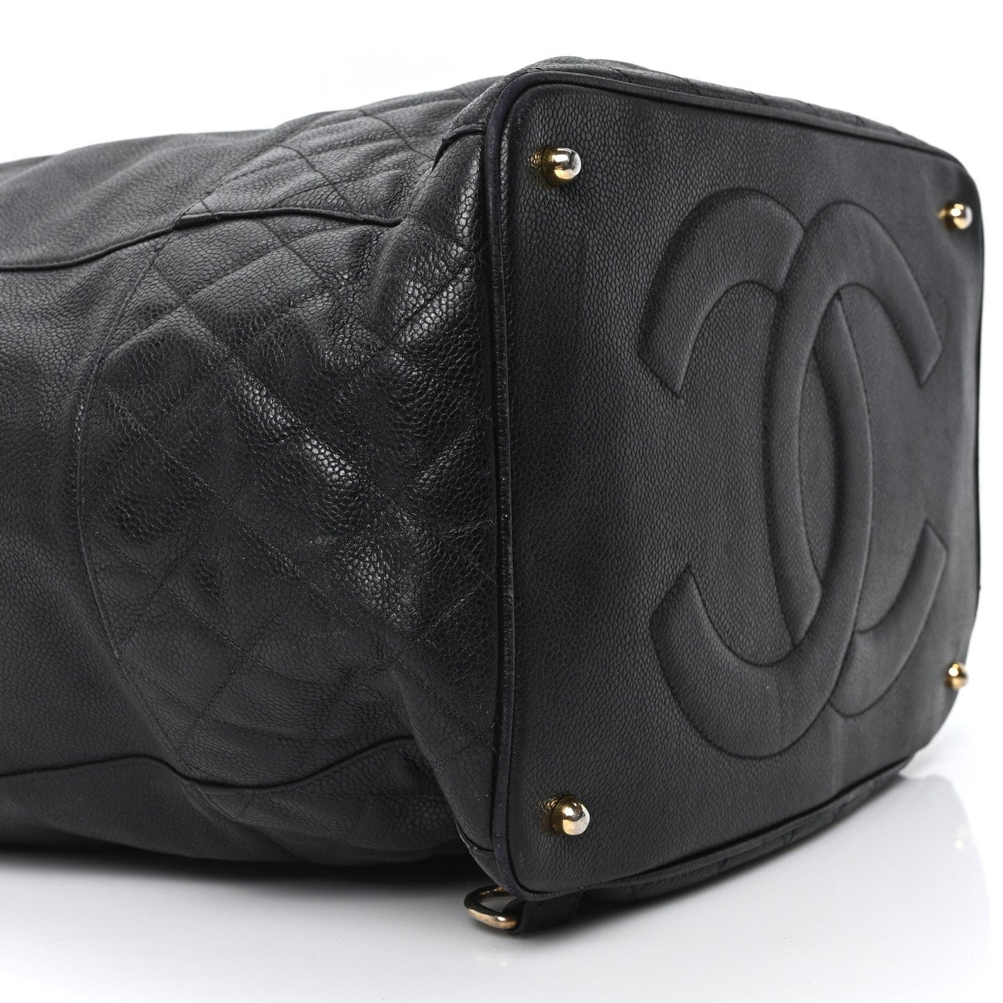 Caviar Quilted Drawstring Backpack Black