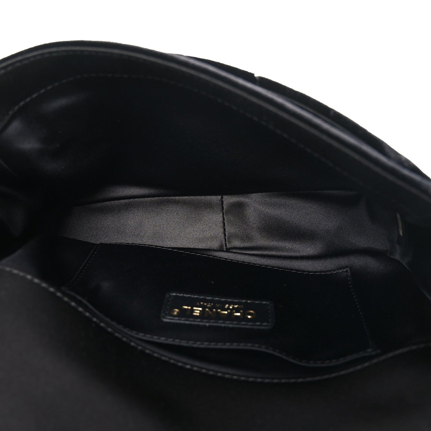Velvet Quilted Small Camellia Flap Black