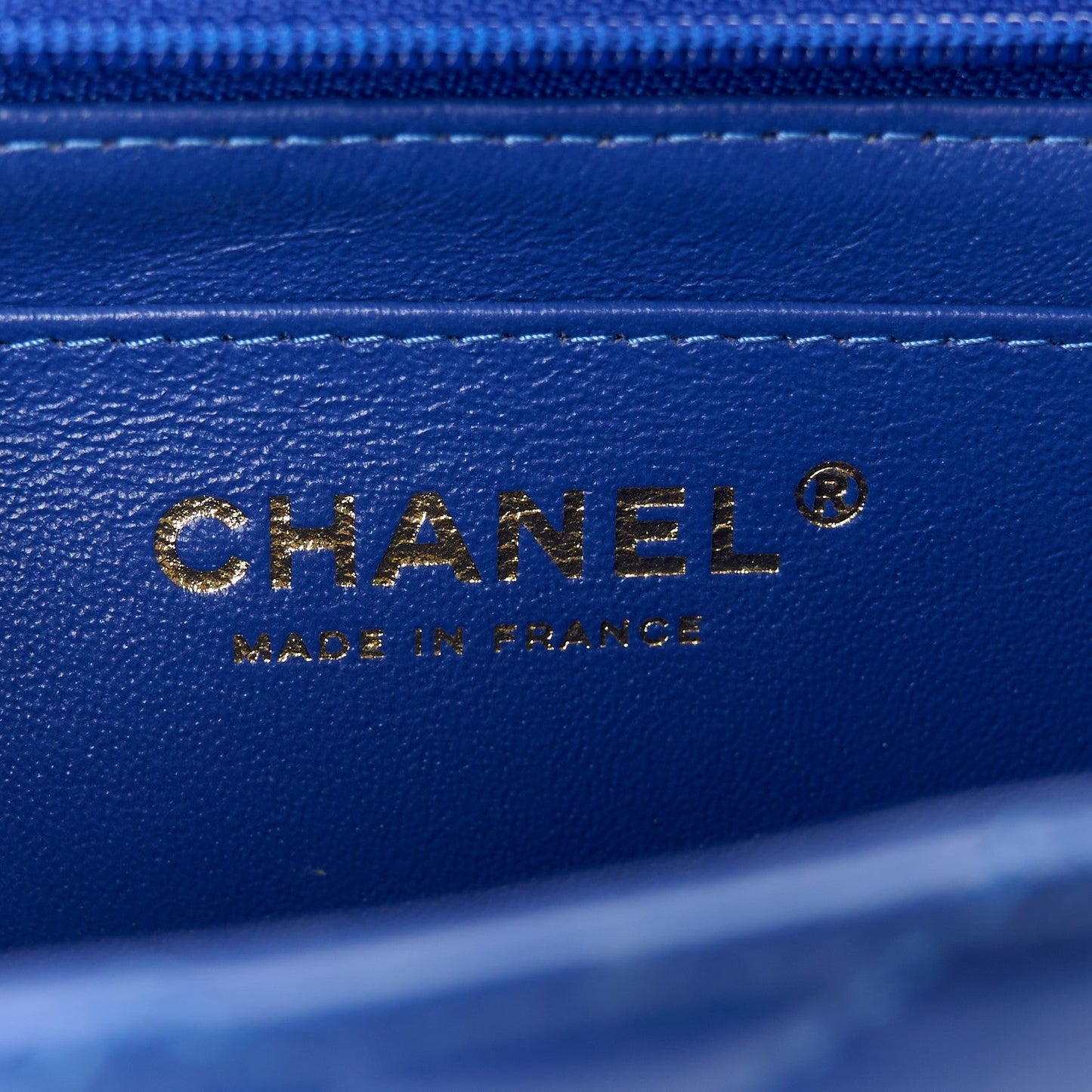 Lambskin Quilted Mini Top Handle Rectangular Flap Blue