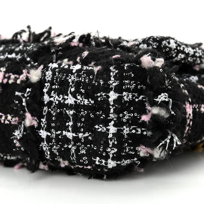 Tweed Sequin Quilted Medium Chanel 19 Flap Black Multicolor