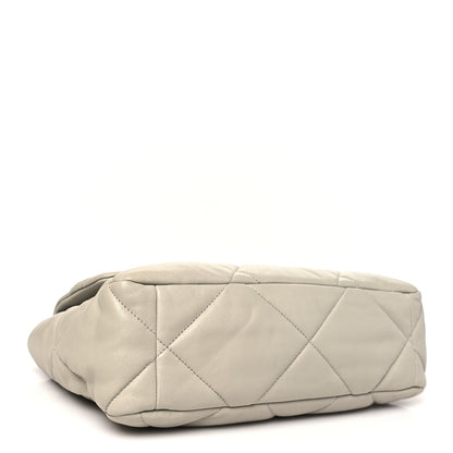 Lambskin Quilted Large Chanel 19 Flap Grey