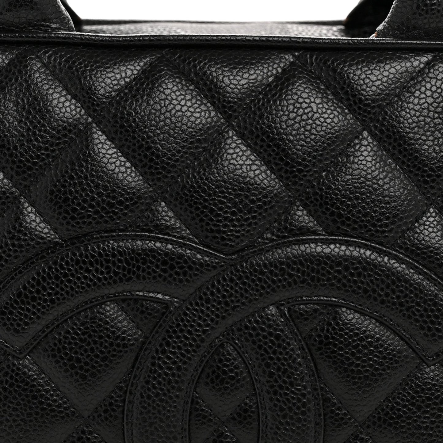 Caviar Quilted Large Bowler Black