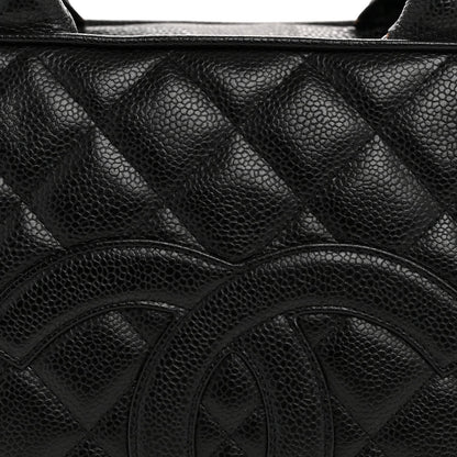 Caviar Quilted Large Bowler Black