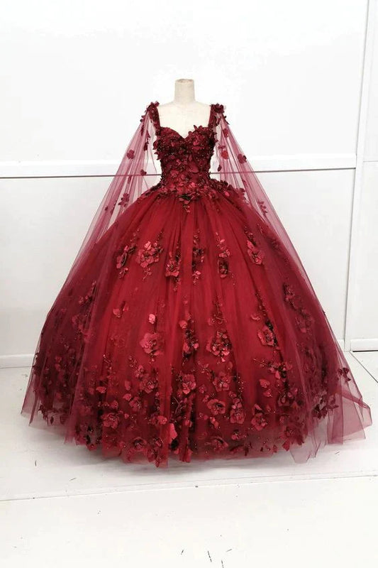 2024 New Quinceanera Dress Burgundy Ball Gown Plus Size Sweet 15 16 Dress