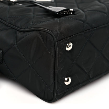 Nylon Tessuto Impuntu Quilted Shoulder Bag Black
