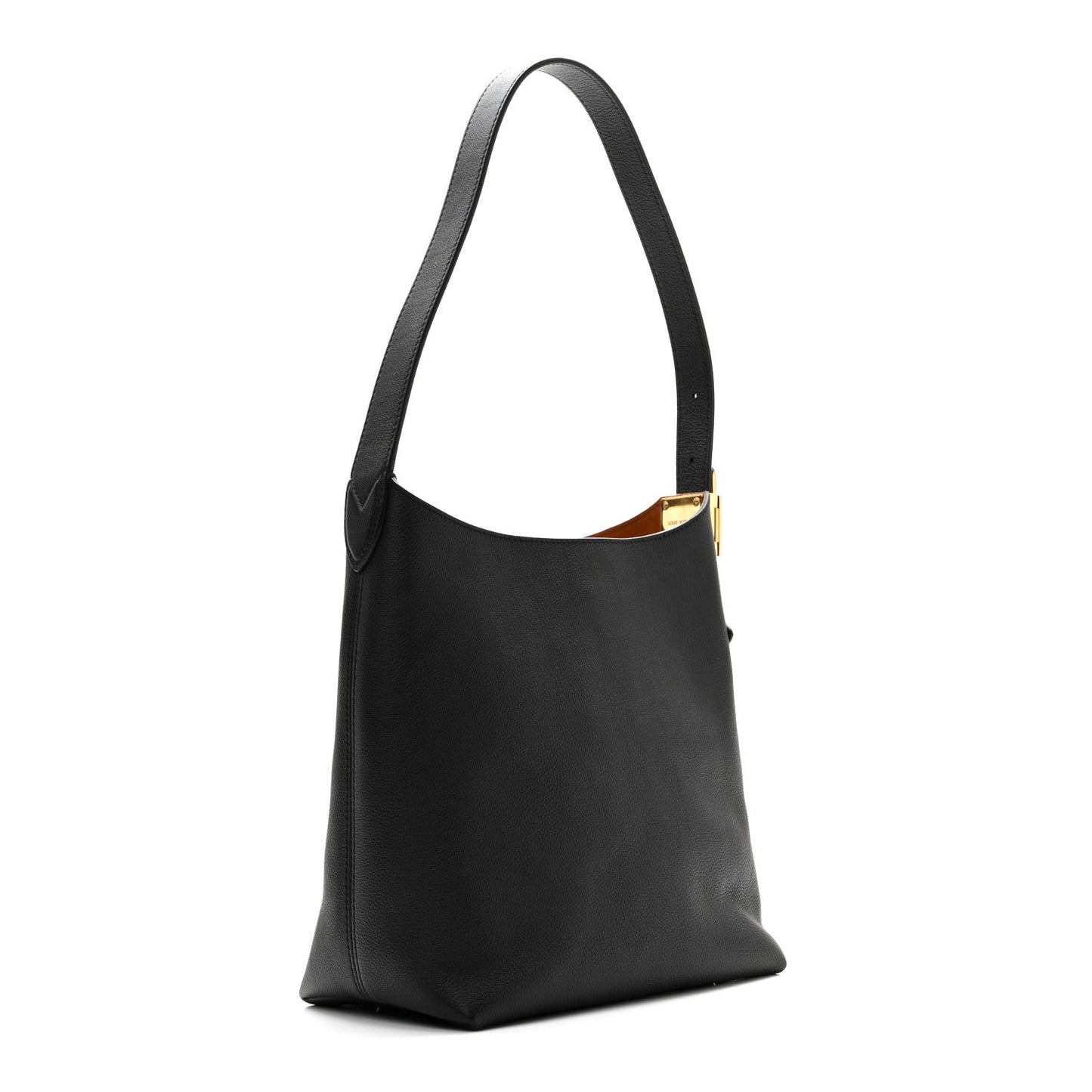 Grained Calfskin Low Key Hobo PM Black